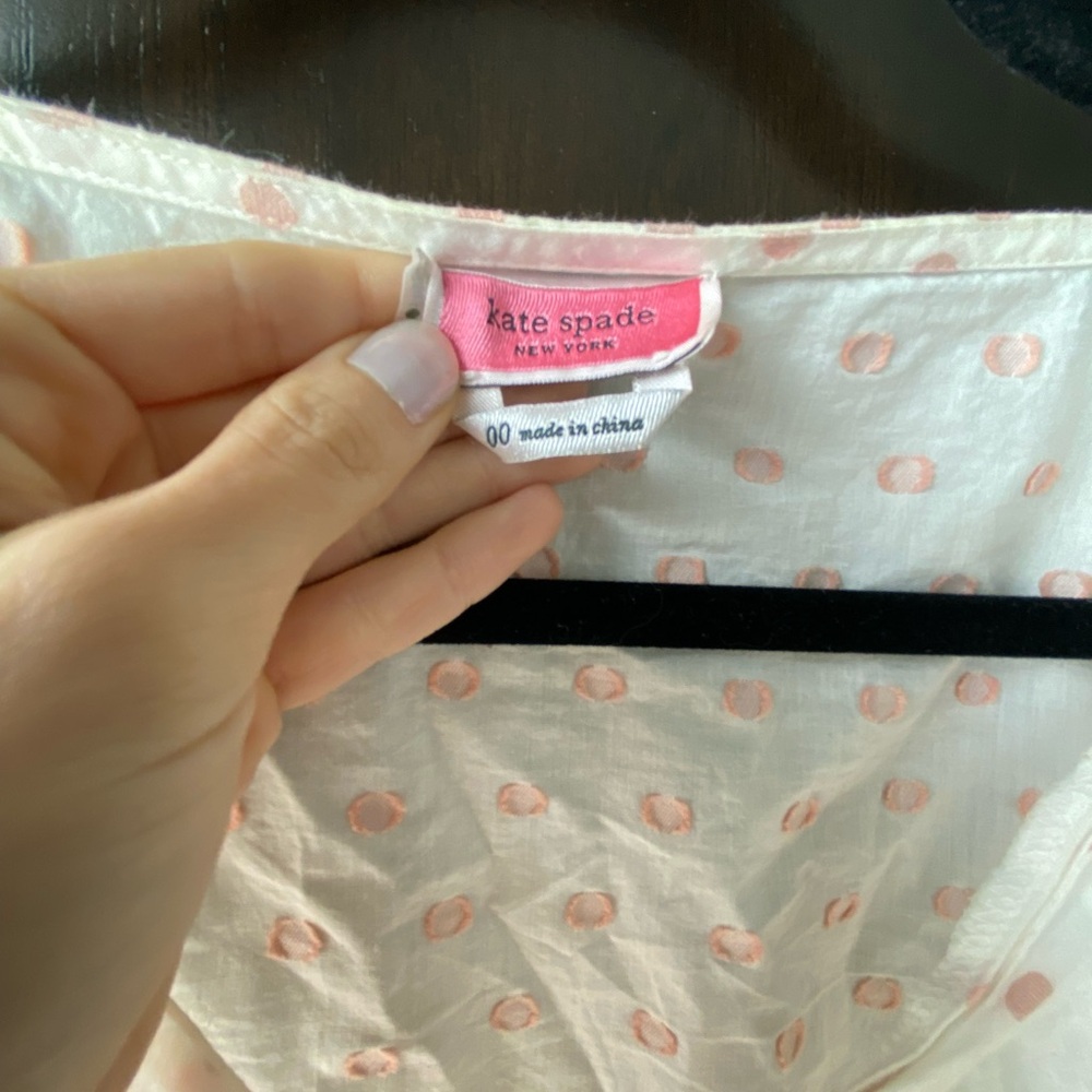 Kate Spade Cream and Pink Peplum Top - Picture 2 of 3